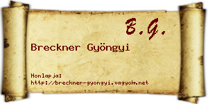 Breckner Gyöngyi névjegykártya